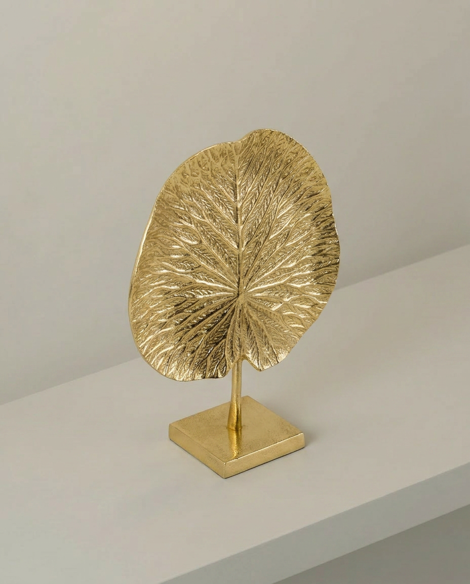 Gold Lotus Leaf Ornament, elevated angle view