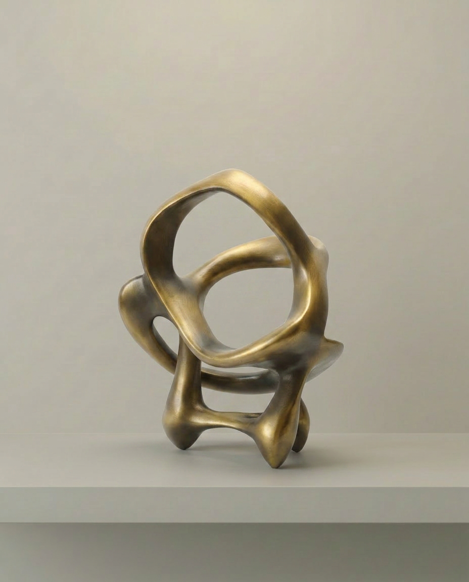 Gold Ribbon Sculpture, elevated angle view