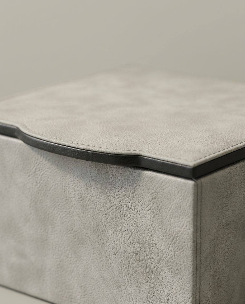 Grey Stone Box Duo, close-up detail showing texture and material