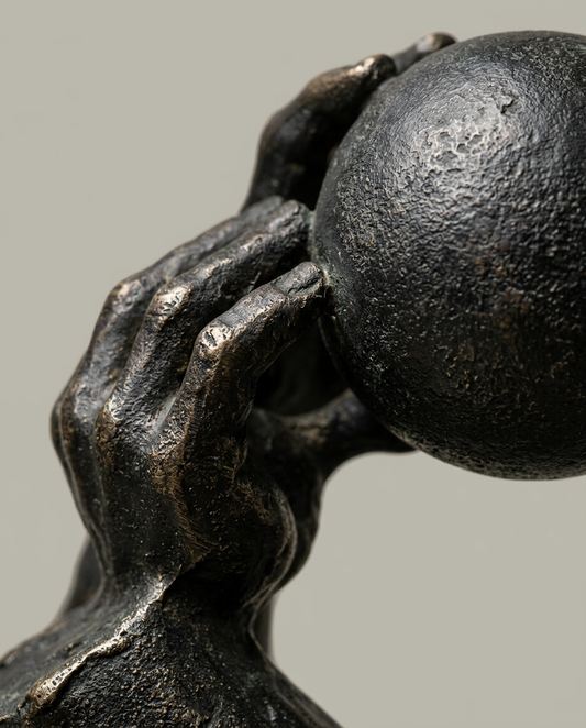 Hands Circle Sculpture, close-up detail showing texture and material