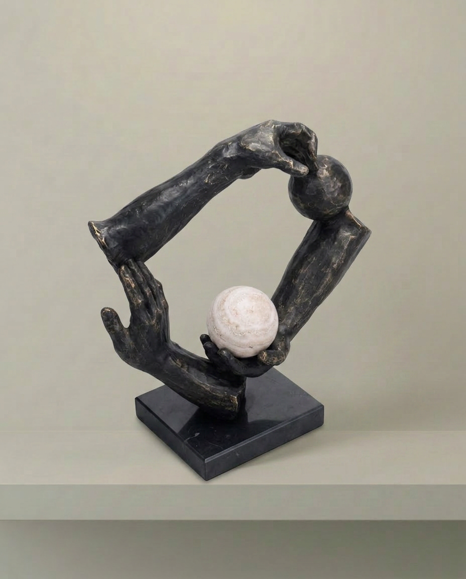 Hands Circle Sculpture, elevated angle view