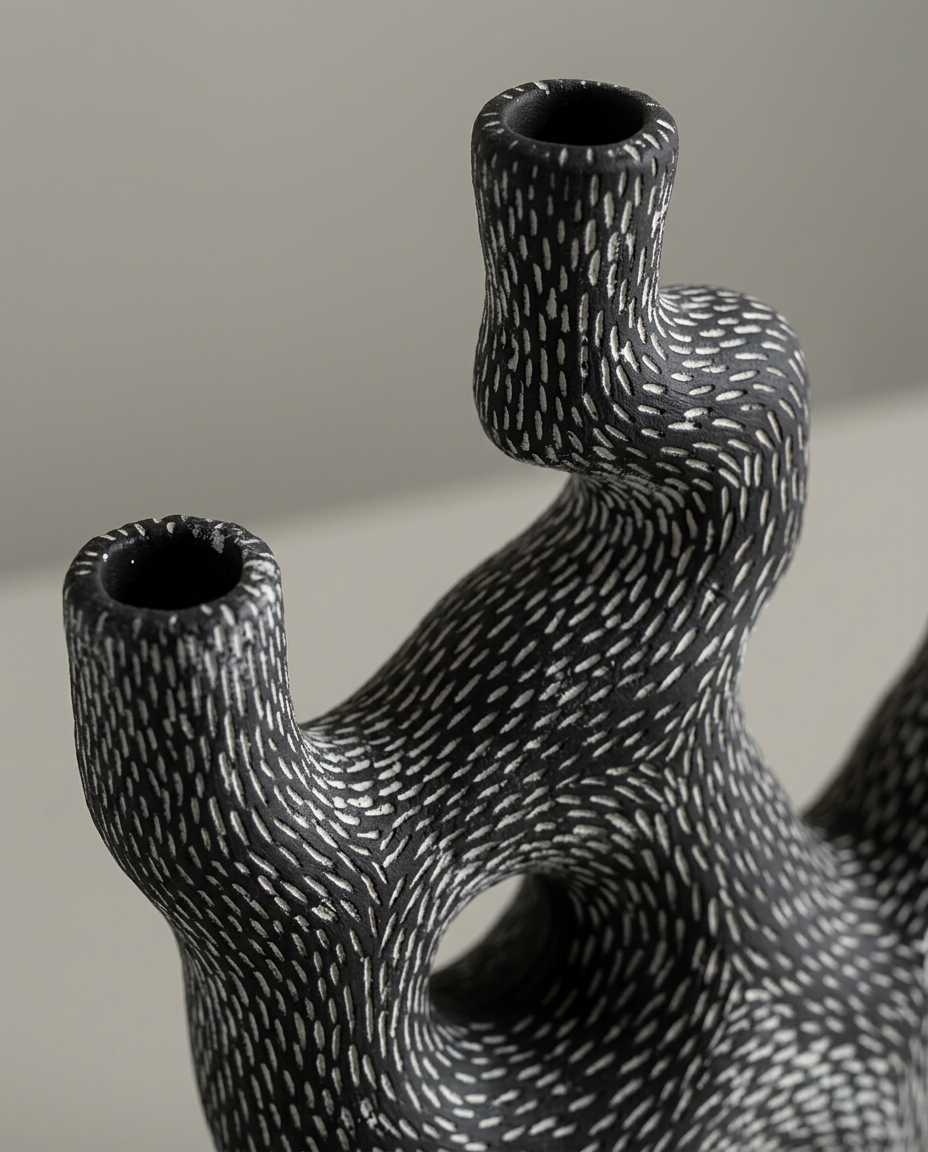 Coral Candle Holder, Hollow, close-up detail showing texture and material