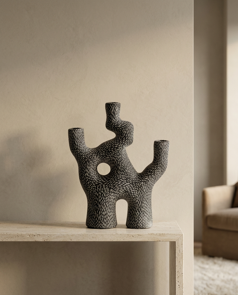 Coral Candle Holder, Hollow, styled in a real interior setting