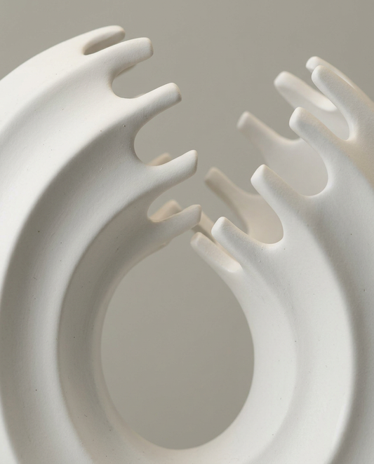 Layered Arc Sculpture, close-up detail showing texture and material
