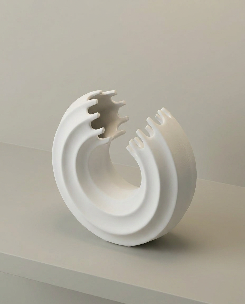 Layered Arc Sculpture, elevated angle view