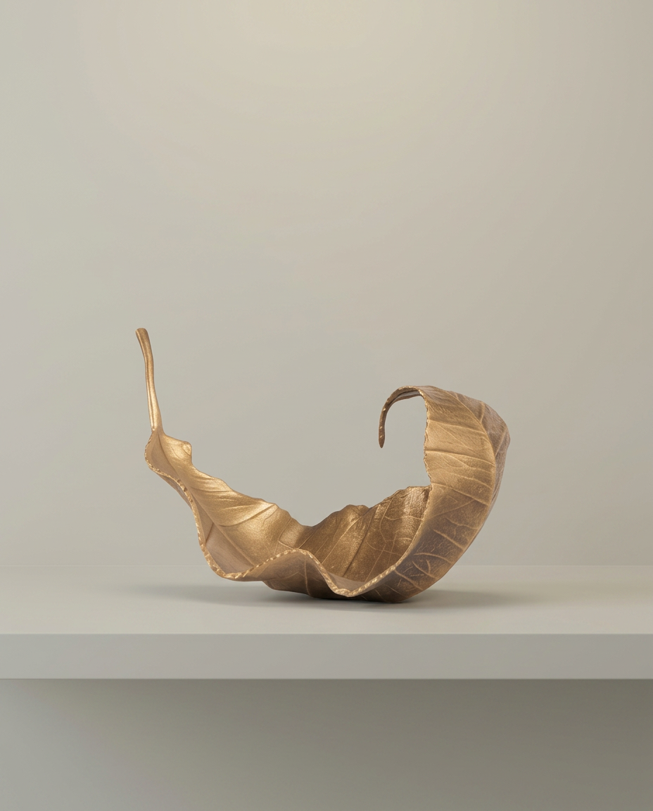 Leaf Ornament, front view on neutral background