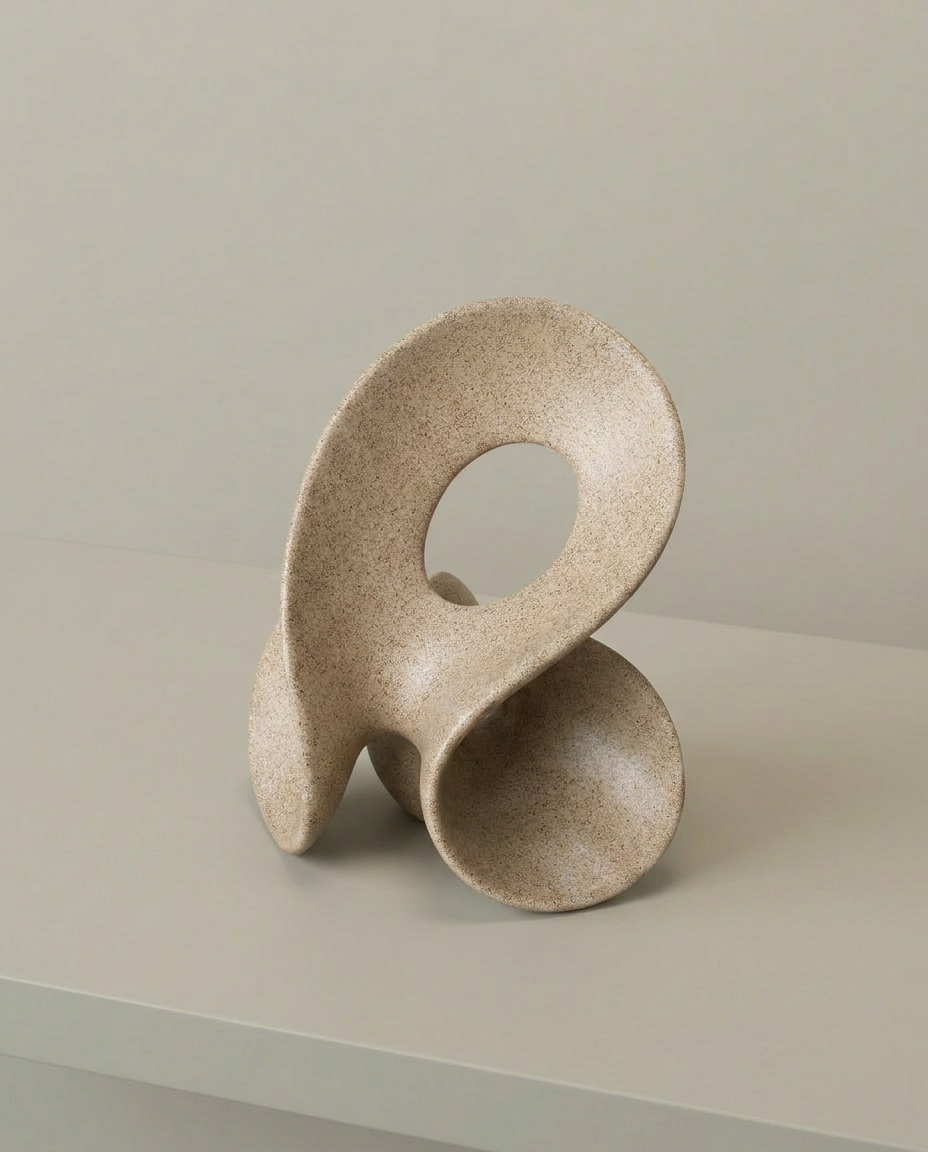 Looped Stone Sculpture, elevated angle view