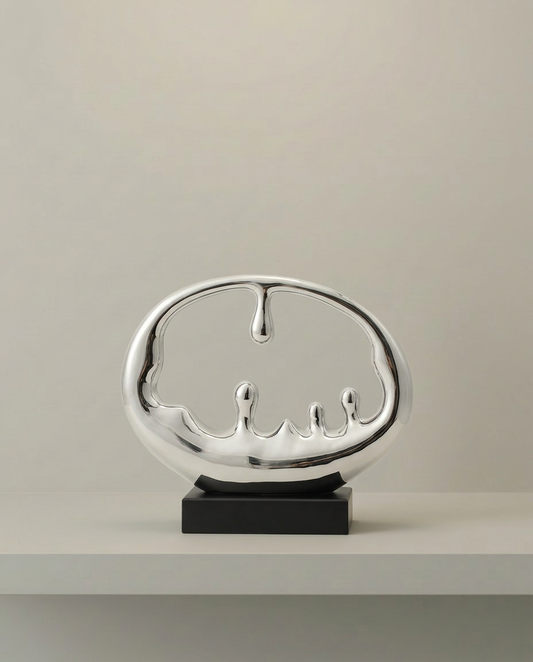 Melt Sculpture, front view on neutral background