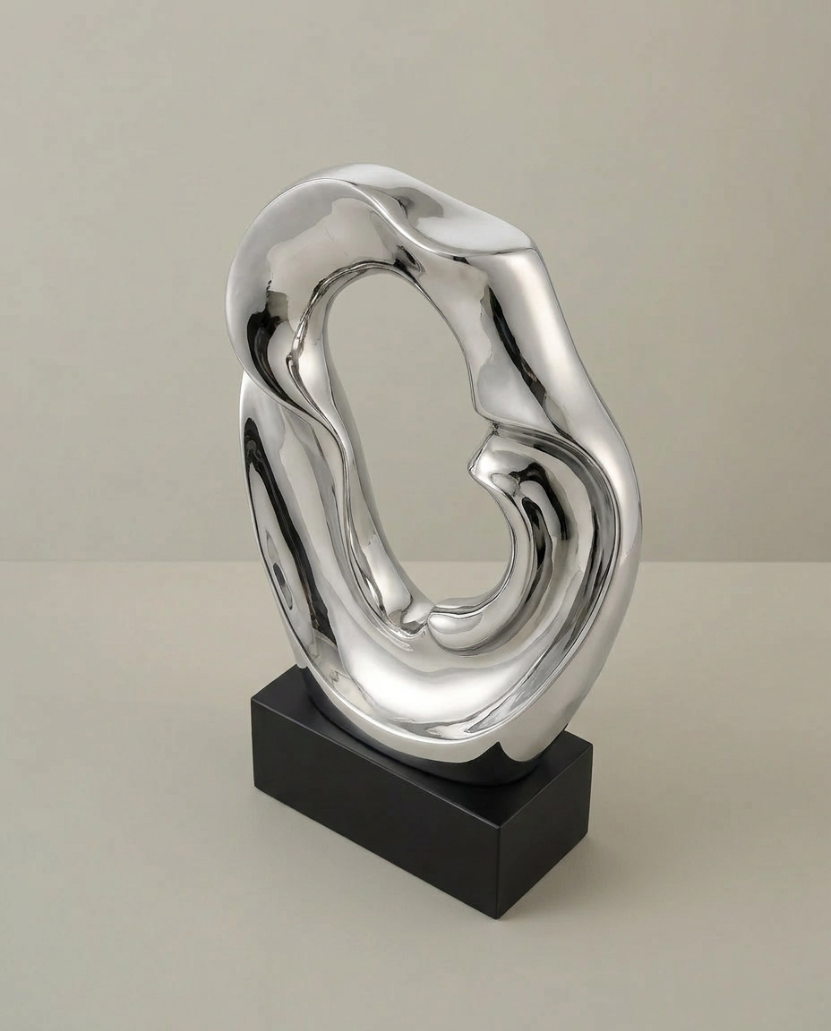 Mirror Loop Sculpture, elevated angle view