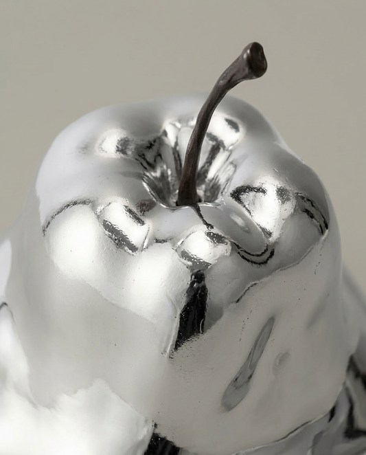 Mirror Pear Sculpture, close-up detail showing texture and material
