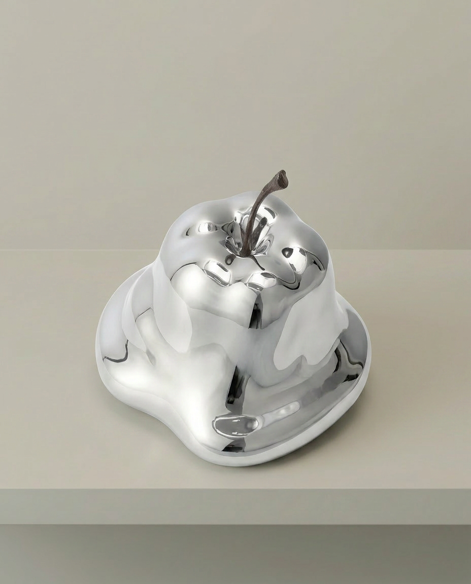 Mirror Pear Sculpture, elevated angle view
