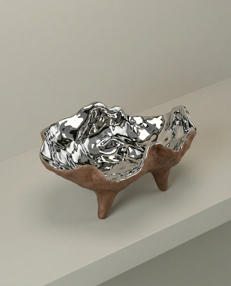 Mirror Tripod Bowl, elevated angle view
