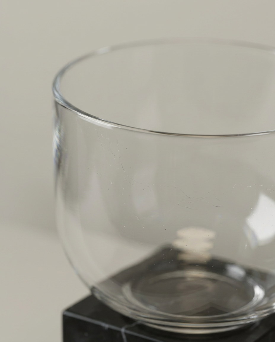 Noir Glass Vase, Small, close-up detail showing texture and material