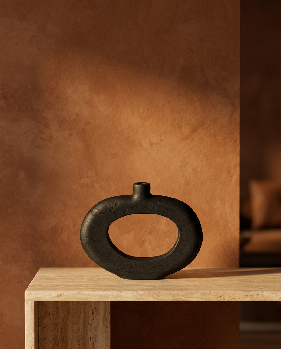 Open Loop Vase, styled in a real interior setting