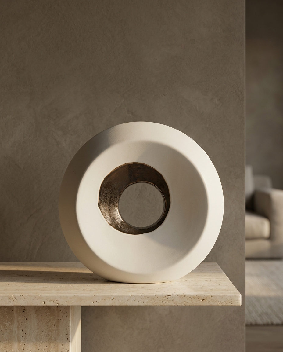 Ring Vessel, Large, styled in a real interior setting