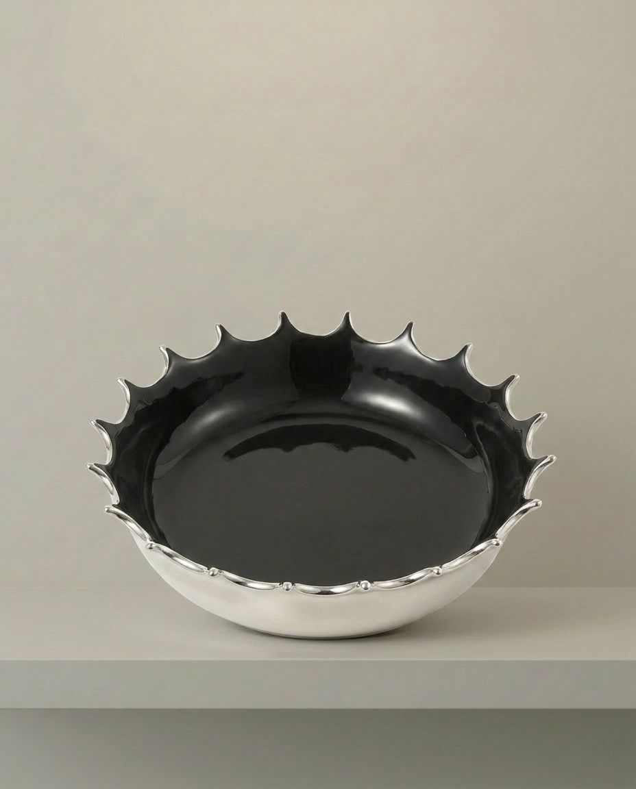 Scalloped Crown Bowl, elevated angle view