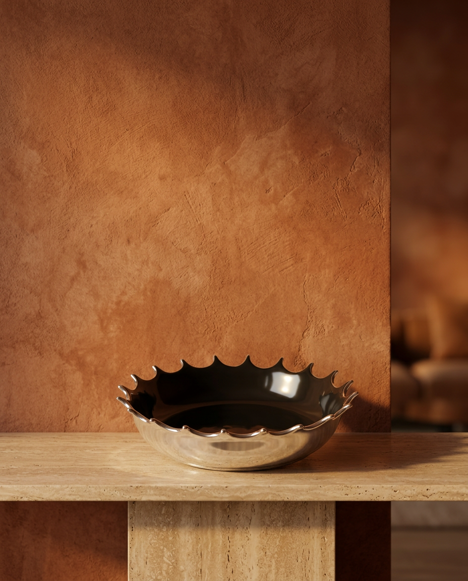 Scalloped Crown Bowl, styled in a real interior setting