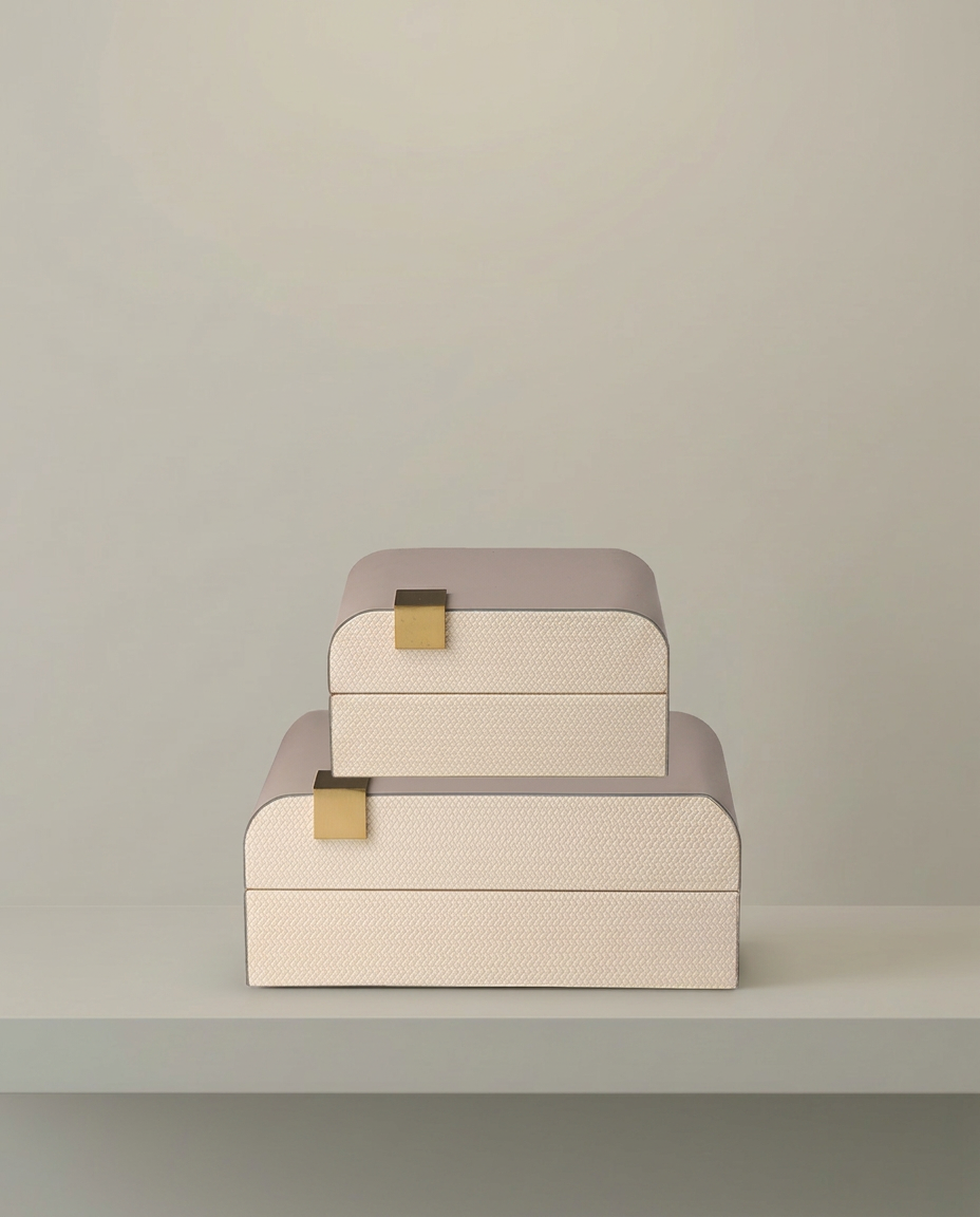 Stacked Box Set, front view on neutral background