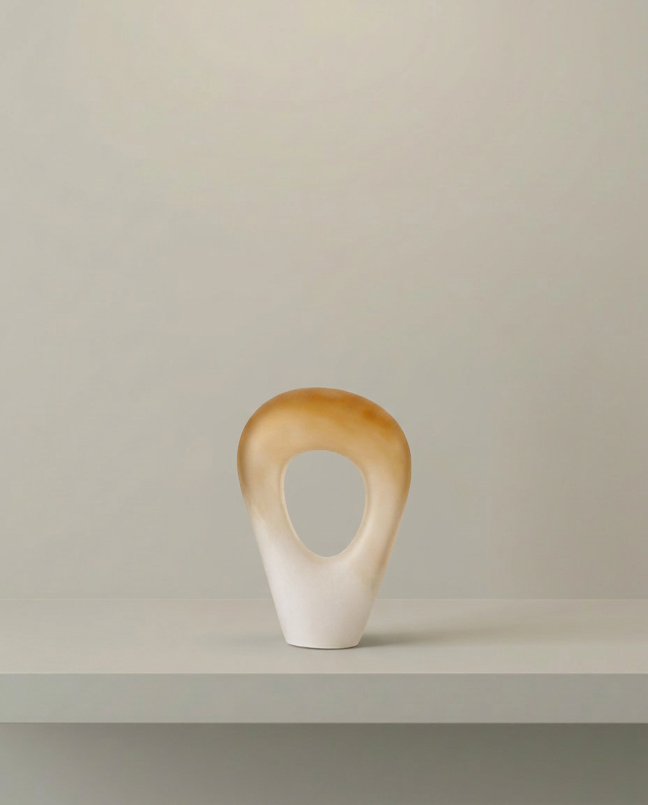 Sunrise Ring Vase, Tall, front view on neutral background