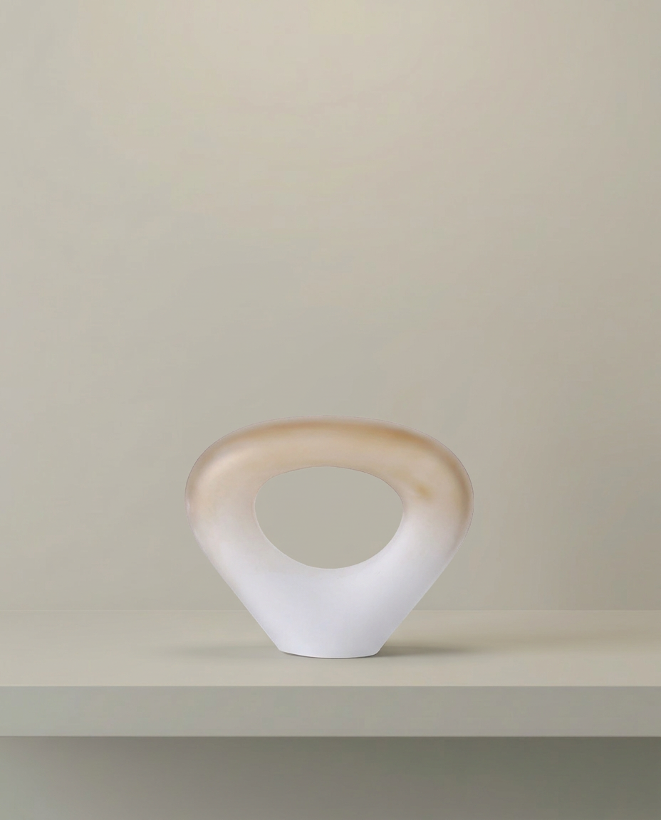 Sunrise Ring Vase, Wide, front view on neutral background