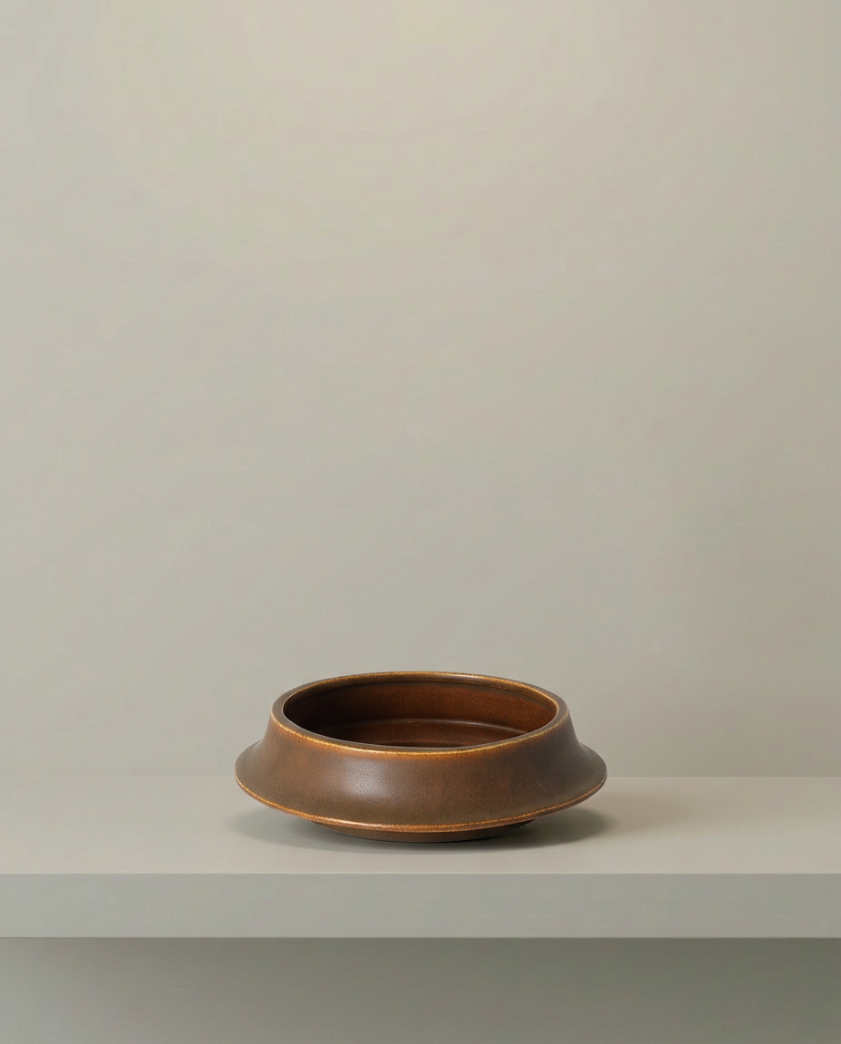 Terracotta Flared Bowl, front view on neutral background