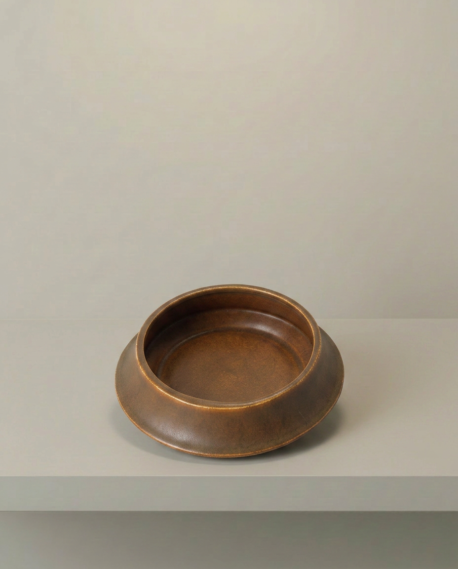 Terracotta Flared Bowl, elevated angle view