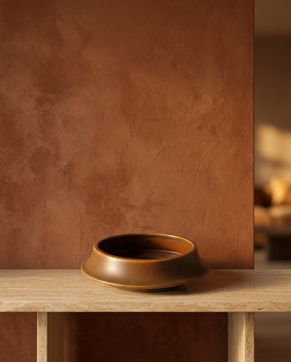 Terracotta Flared Bowl, styled in a real interior setting