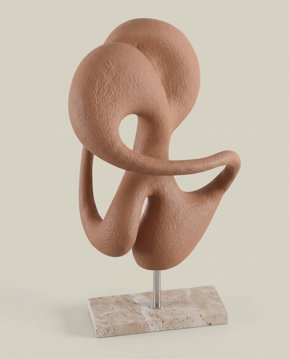 Terracotta Loop Sculpture, elevated angle view