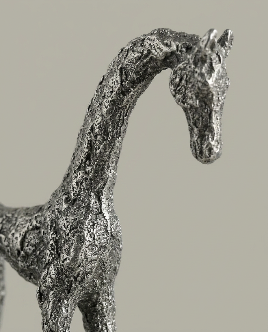 Textured Horse Sculpture, close-up detail showing texture and material