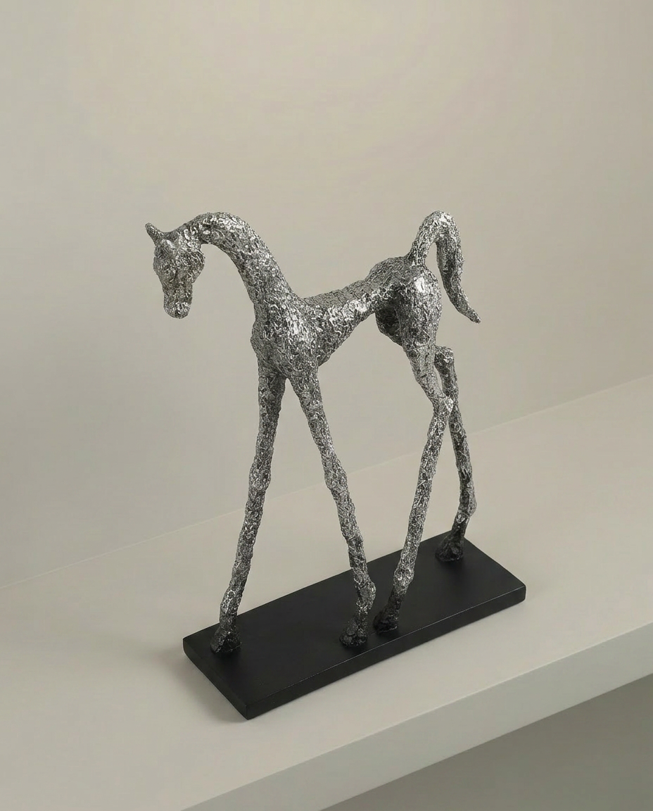 Textured Horse Sculpture, elevated angle view