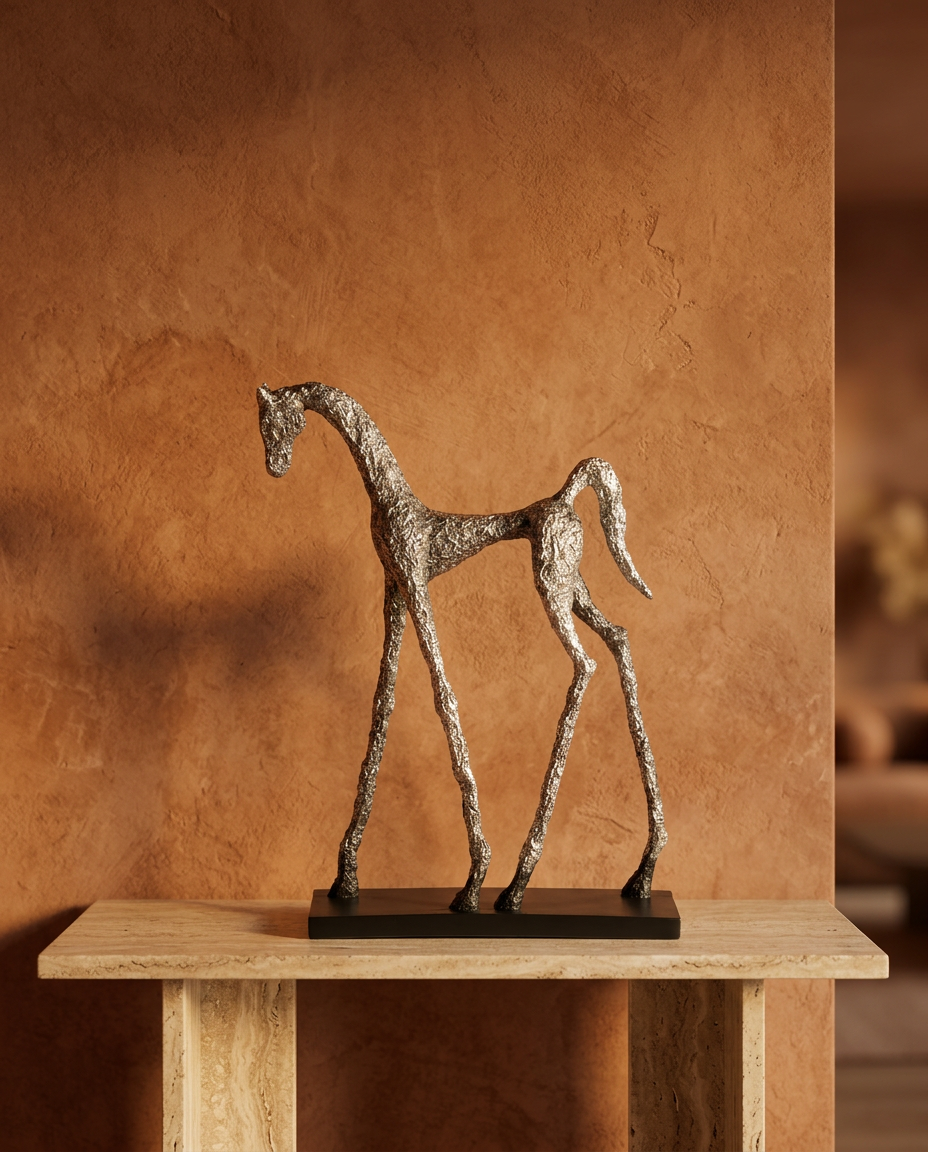 Textured Horse Sculpture, styled in a real interior setting