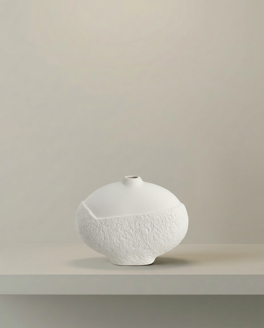 Textured Pebble Vase, front view on neutral background