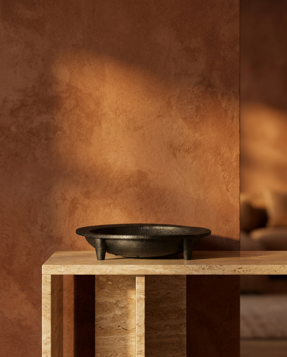 Textured Round Bowl, styled in a real interior setting