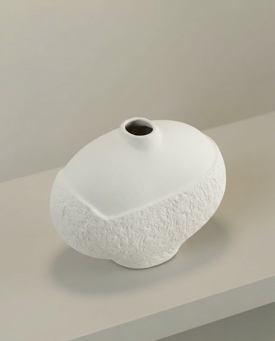 Textured Sphere Vase, elevated angle view