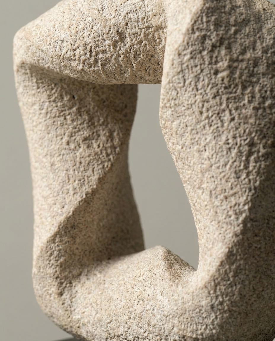 Textured Square Loop Sculpture, close-up detail showing texture and material
