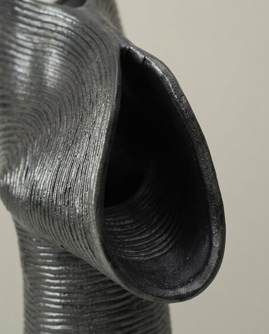 Tilted Swirl Vase, close-up detail showing texture and material
