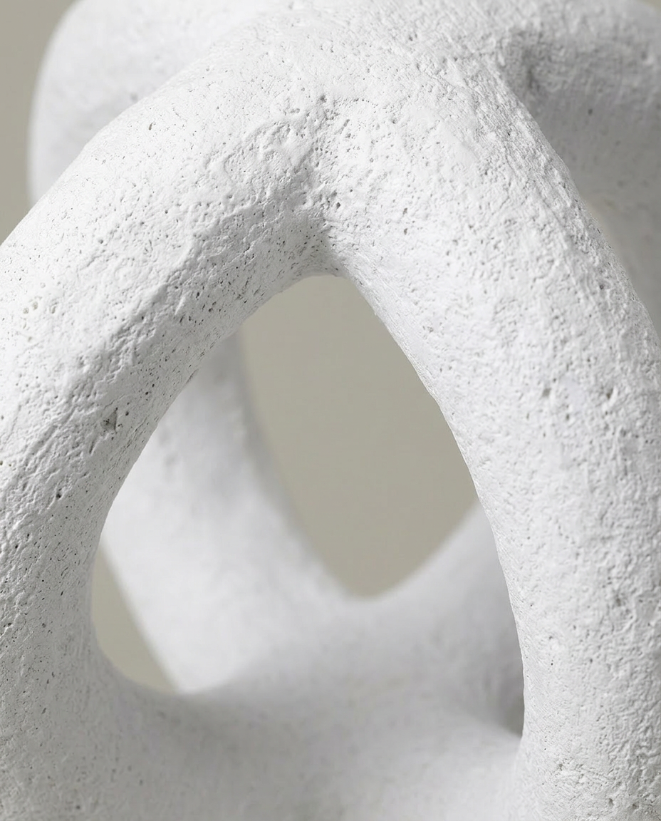 Trefoil Knot Sculpture, close-up detail showing texture and material