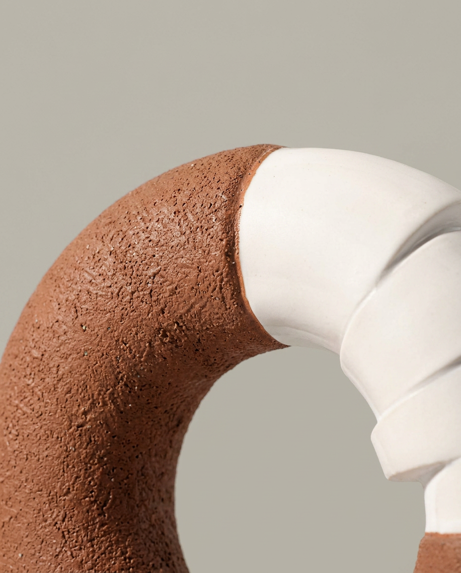 Two-Tone Ring Sculpture, close-up detail showing texture and material
