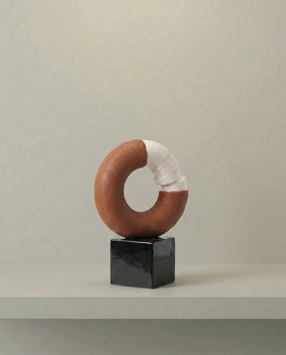 Two-Tone Ring Sculpture, elevated angle view