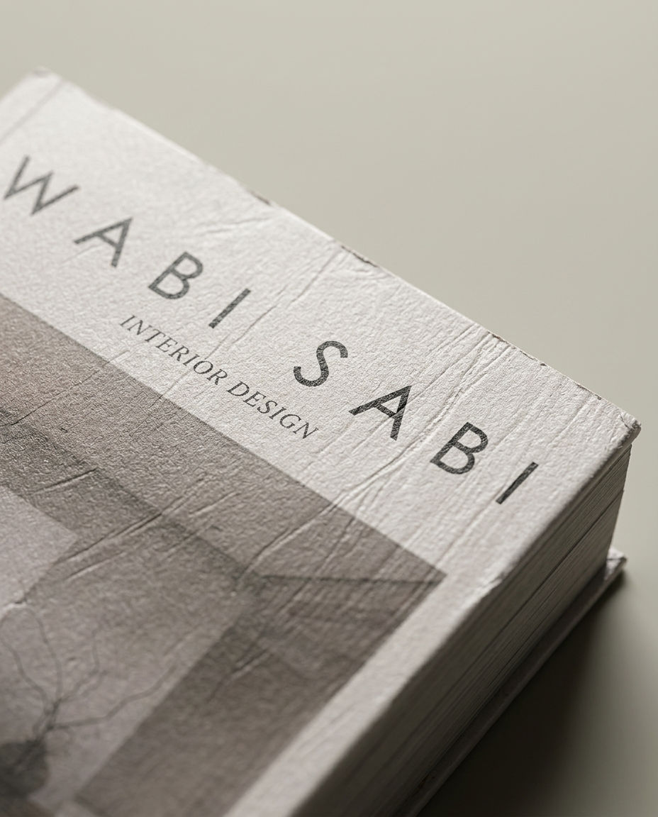 Wabi Sabi Living Book, close-up detail showing texture and material