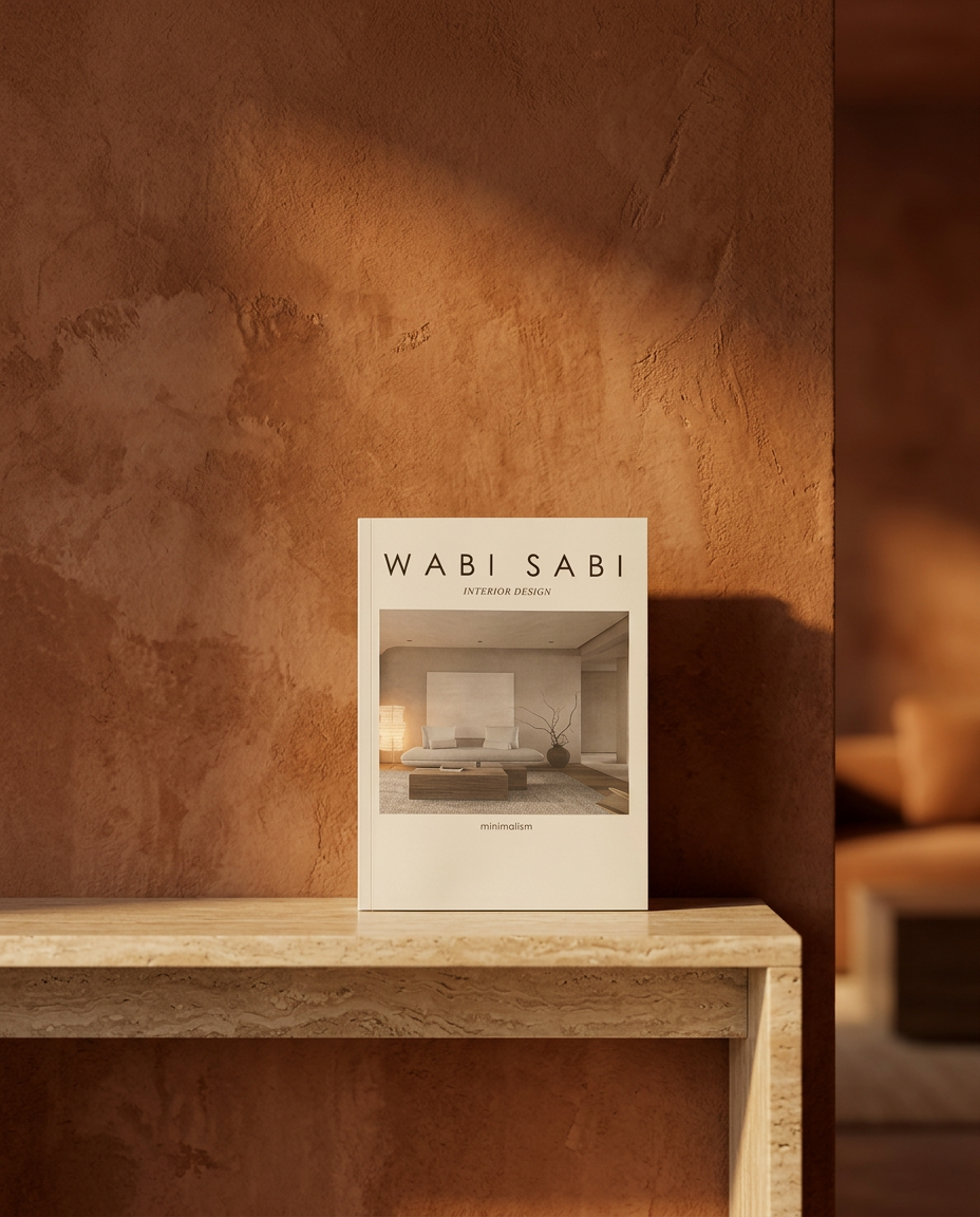 Wabi Sabi Living Book, styled in a real interior setting