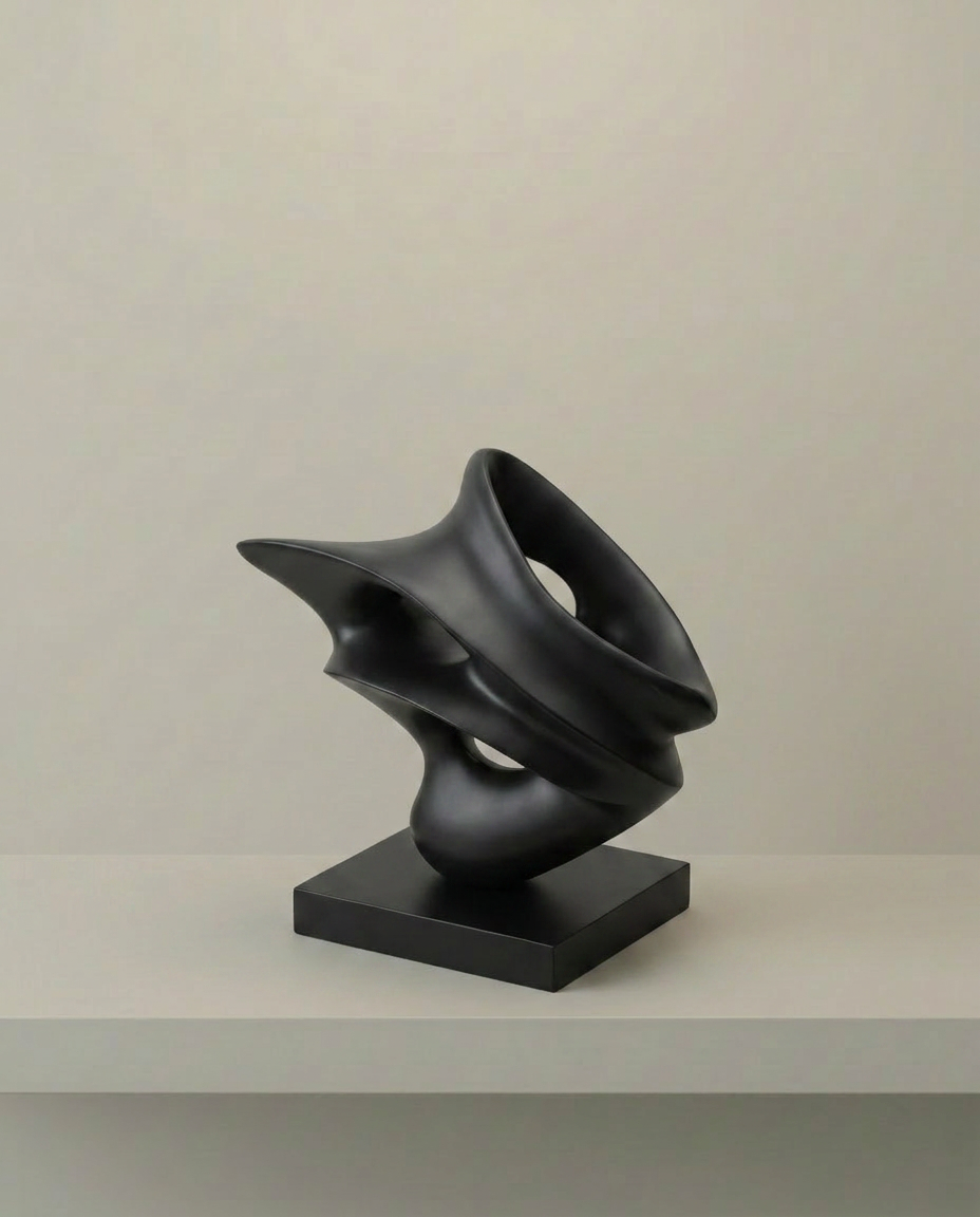 Wave Form Sculpture, Charcoal, elevated angle view