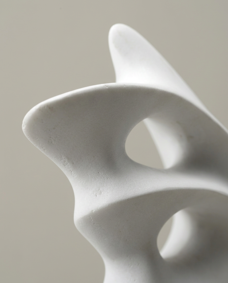 Wave Form Sculpture, White, close-up detail showing texture and material