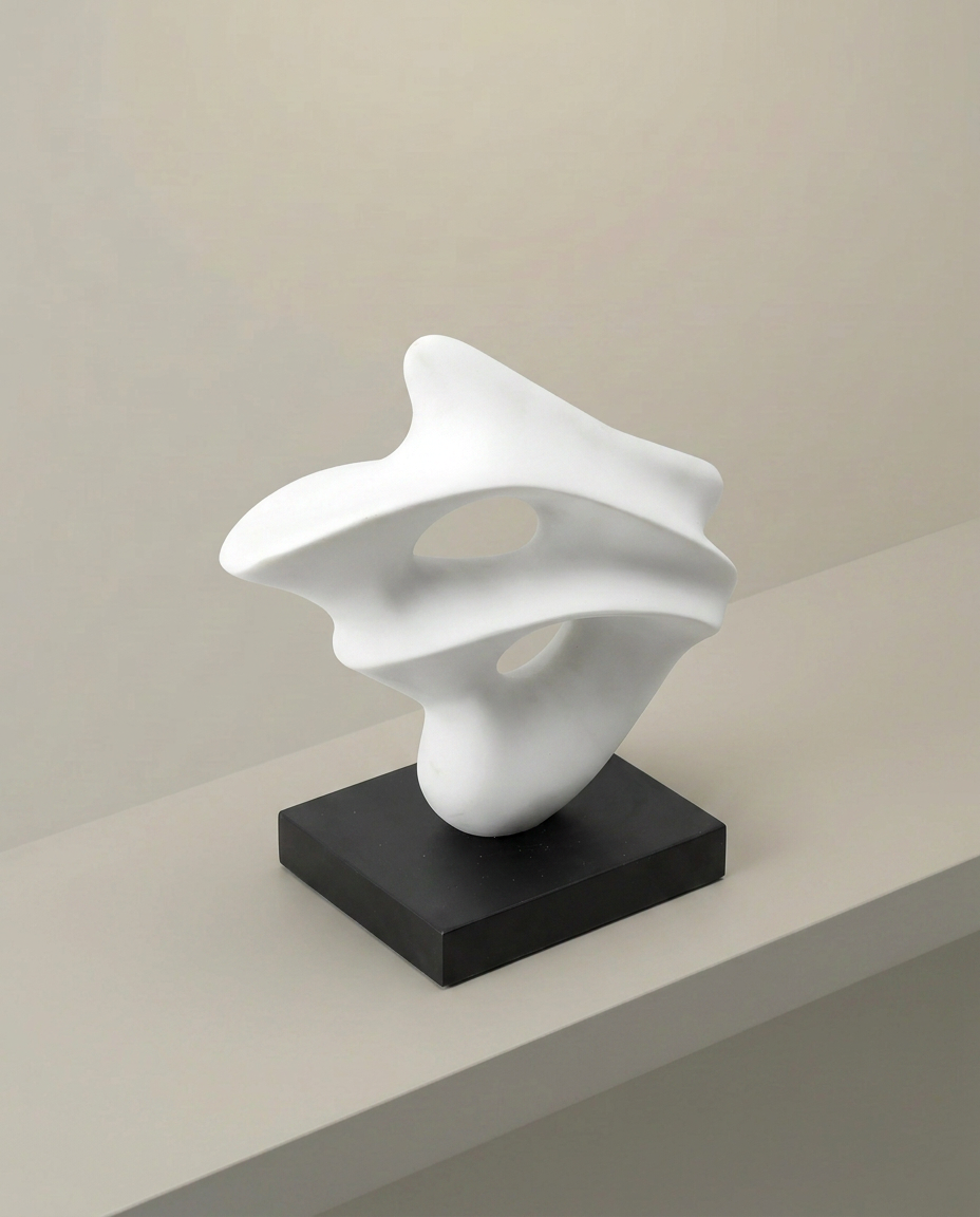 Wave Form Sculpture, White, elevated angle view