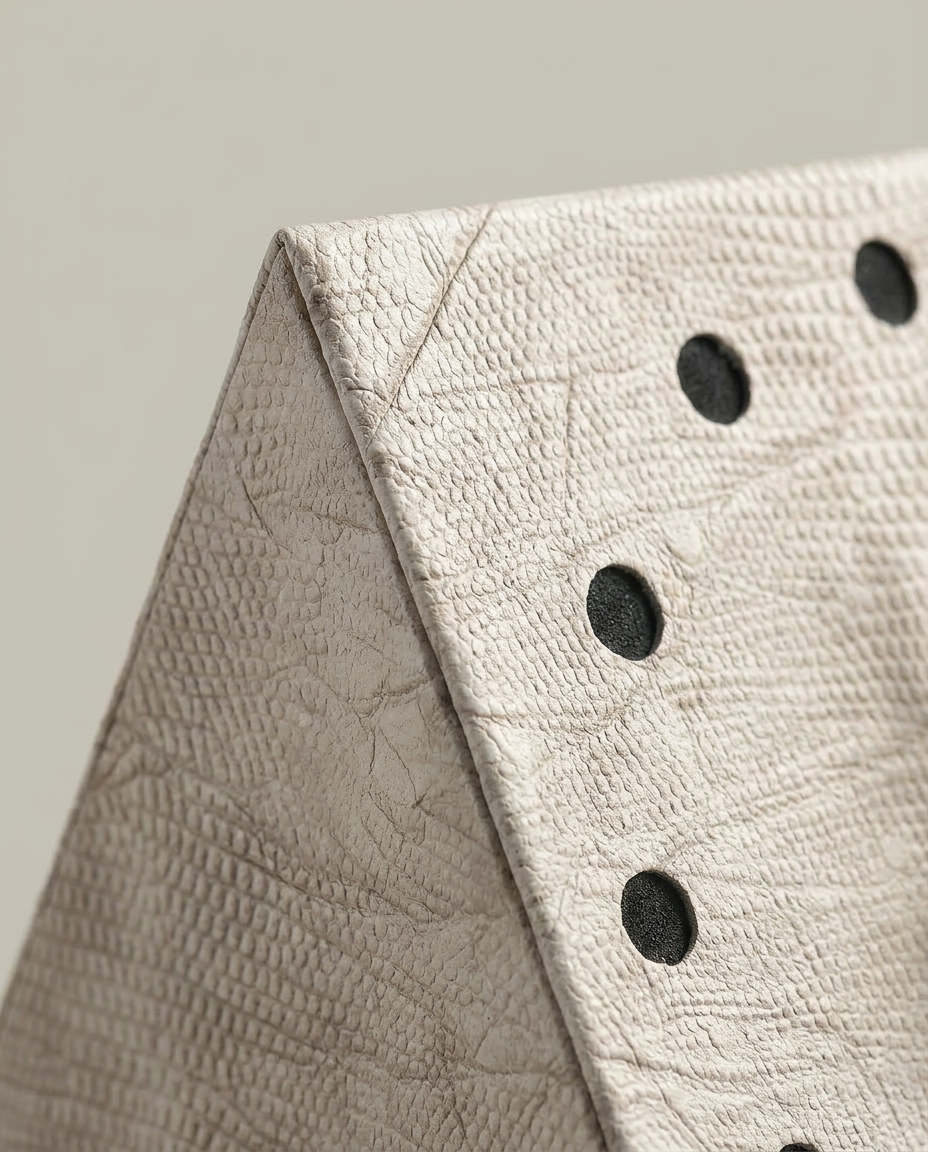 Wedge Desk Clock, close-up detail showing texture and material