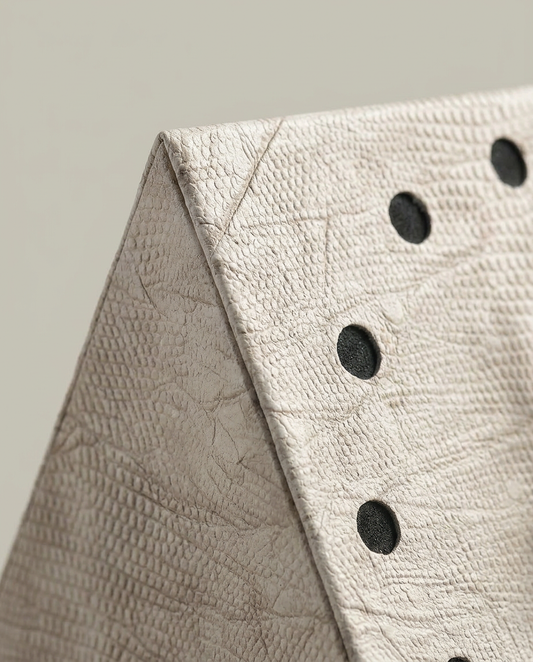 Wedge Desk Clock, close-up detail showing texture and material