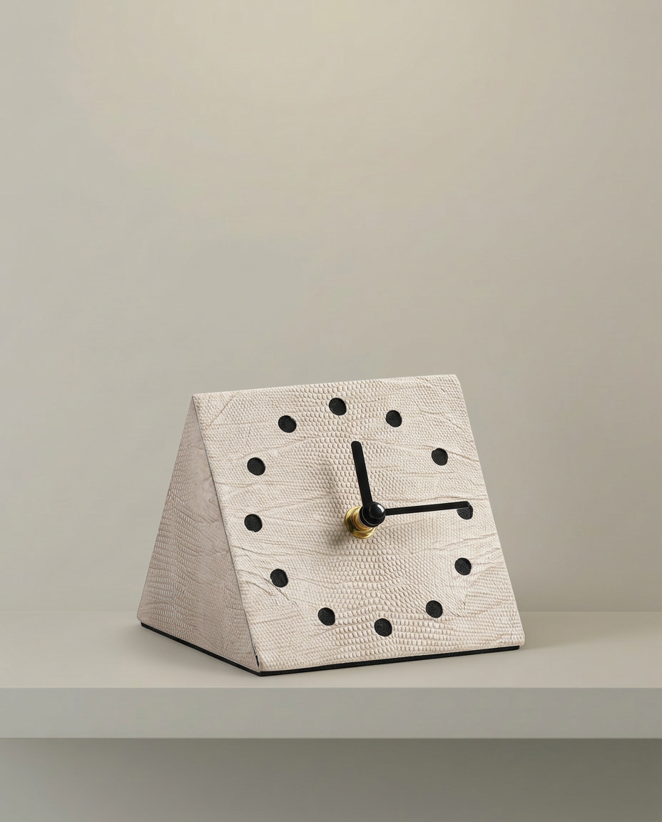 Wedge Desk Clock, front view on neutral background