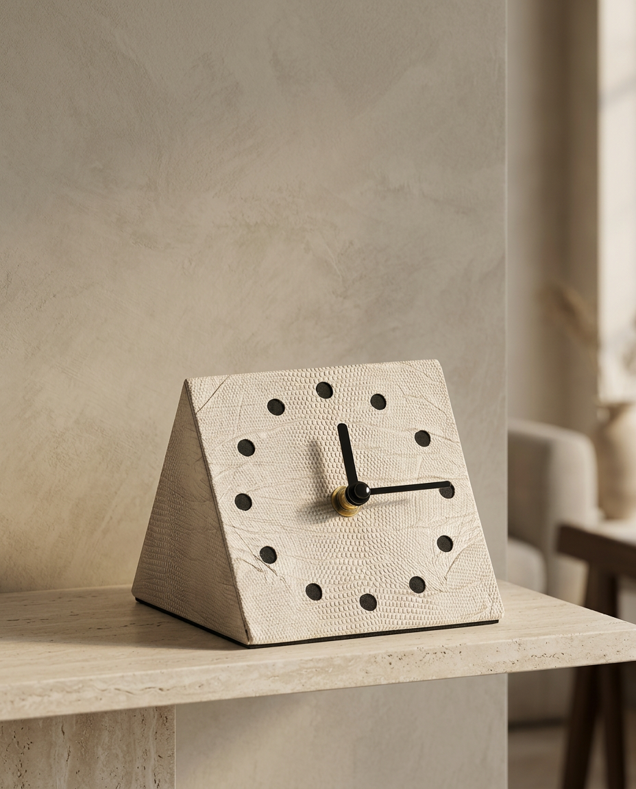 Wedge Desk Clock, styled in a real interior setting