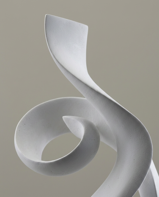 White Ribbon Sculpture, close-up detail showing texture and material