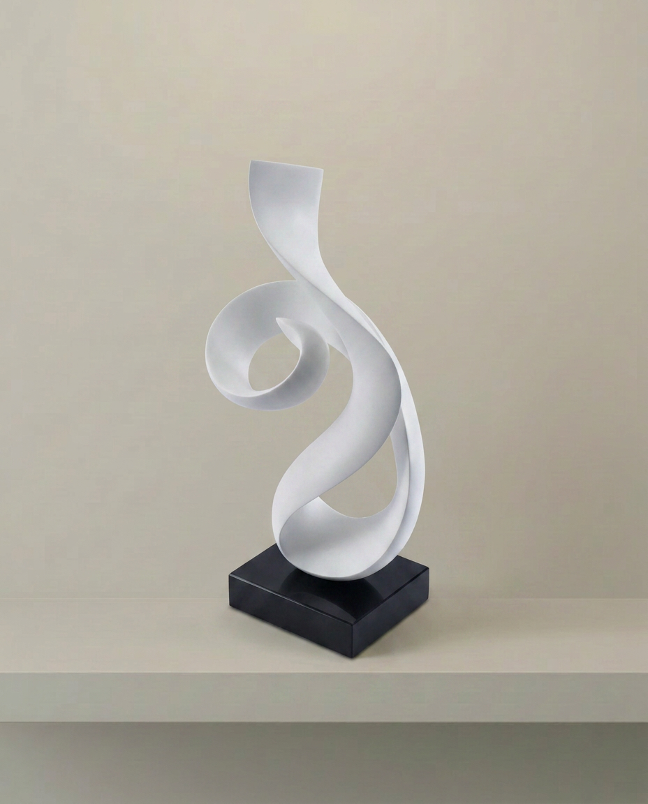White Ribbon Sculpture, elevated angle view